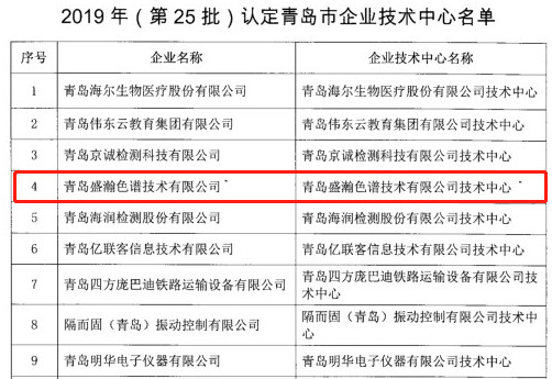 青島市企業(yè)技術(shù)中心名單公布，盛瀚榜上有名！